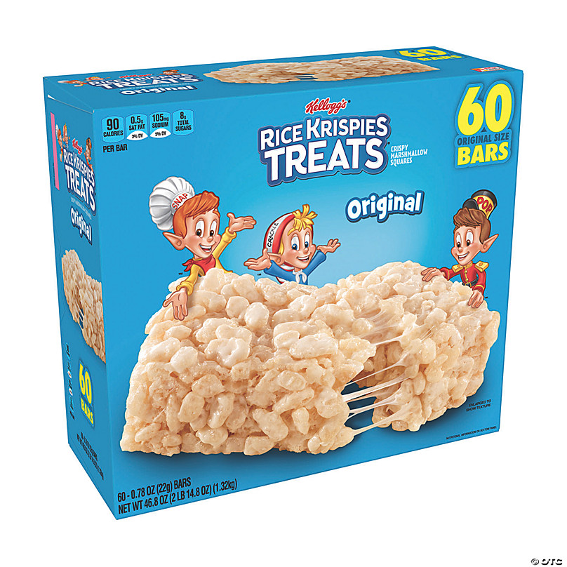 KELLOGG'S Original Rice Krispies Treats Snack Bars, 0.78 oz, 60