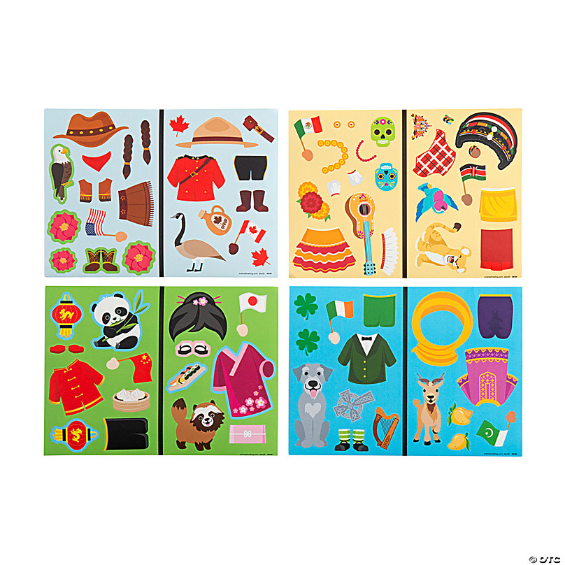 Meyella Betreffende Rode datum Kids Around the World Mini Sticker Scenes - 12 Pc. | Oriental Trading