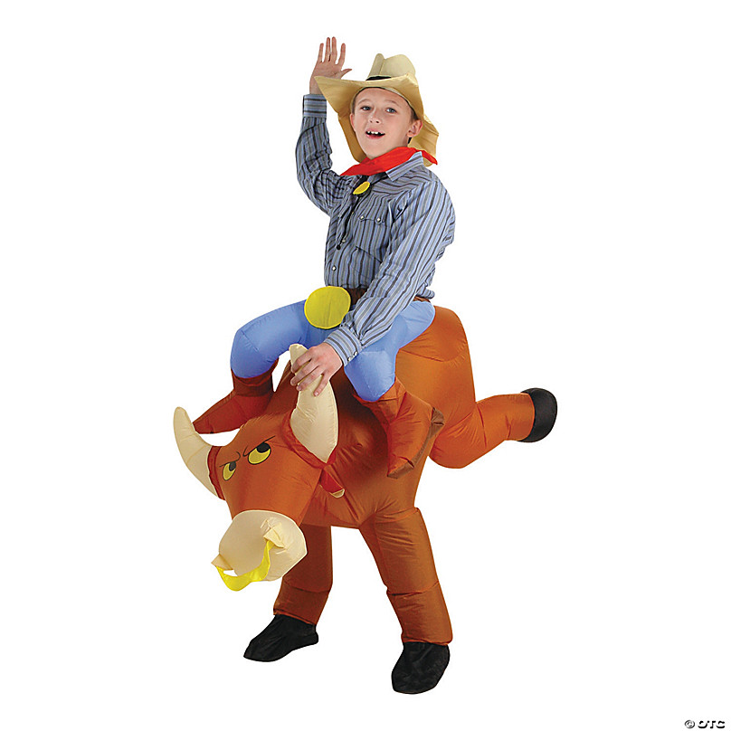 Kid's Blow Up Inflatable Bull Rider Halloween Costume