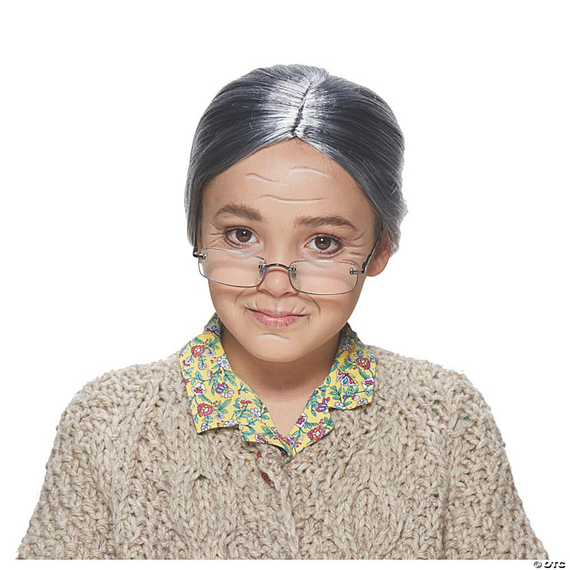 Kids Gray Old Lady Wig Oriental Trading