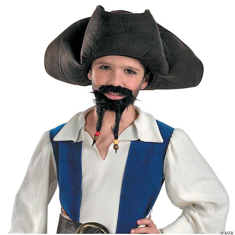 Captain Hook Wig Black Curly Pirate Costume Accessory