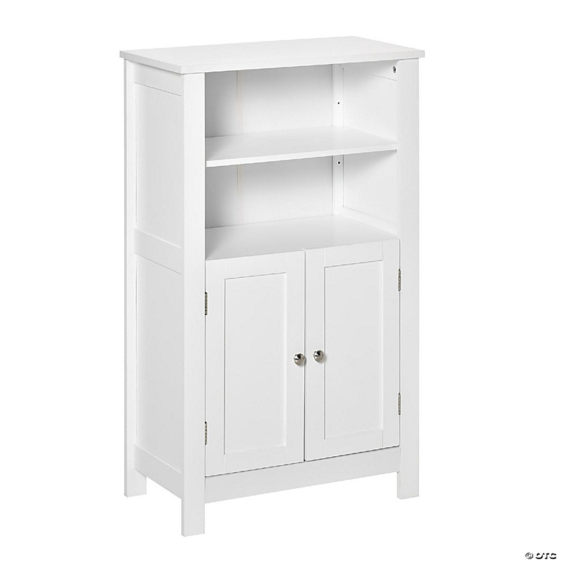 kleankin Bathroom Cabinet Organizer, Freestanding Small Storage Cabinet  with Drawer and Adjustable Shelf for Living Room, Bedroom or Entryway, White