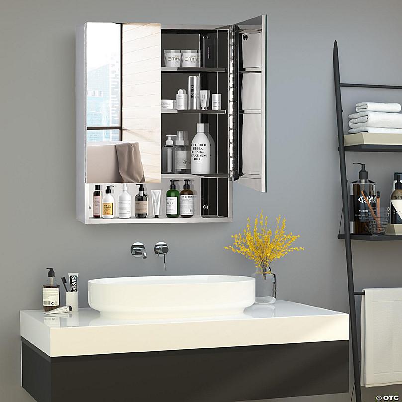 https://s7.orientaltrading.com/is/image/OrientalTrading/FXBanner_808/kleankin-bathroom-mirrored-cabinet-28-x-24-stainless-steel-frame-medicine-cabinet-wall-mounted-storage-organizer-with-double-doors-and-open-shelf-silver~14218204-a02.jpg