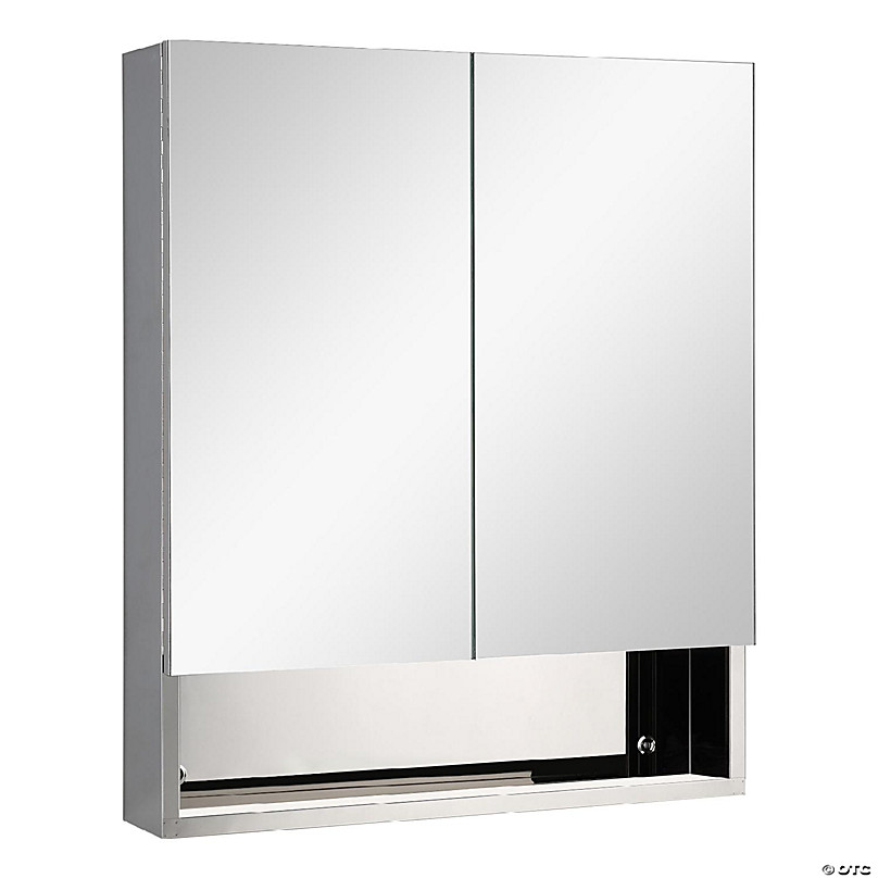 Stainless Steel Wall Mounted Medicine Cabinet w/ Mirror 21.75 x 1