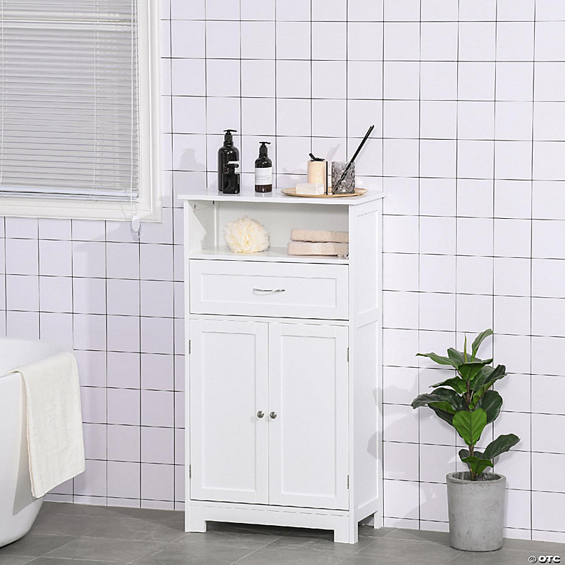 https://s7.orientaltrading.com/is/image/OrientalTrading/FXBanner_808/kleankin-modern-floor-bathroom-storage-cabinet-free-standing-cupboard-with-drawer-and-adjustable-shelf-entryway-living-room-organizerwhite~14218157-a01.jpg