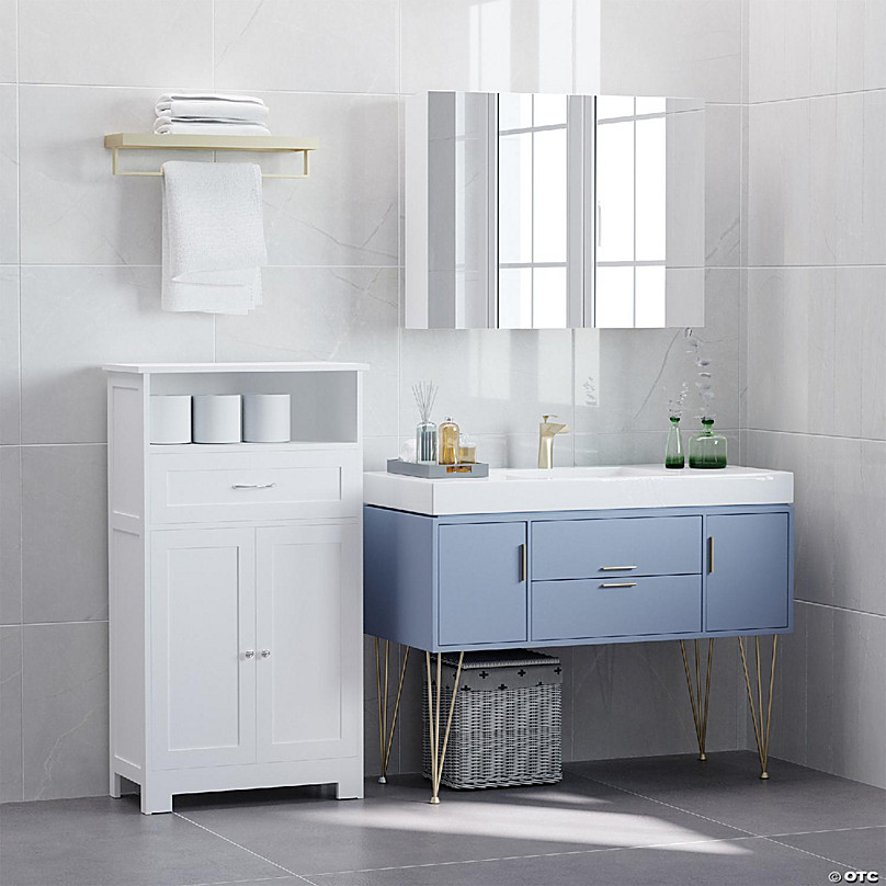 https://s7.orientaltrading.com/is/image/OrientalTrading/FXBanner_808/kleankin-modern-floor-bathroom-storage-cabinet-free-standing-cupboard-with-drawer-and-adjustable-shelf-entryway-living-room-organizerwhite~14218157-a02.jpg