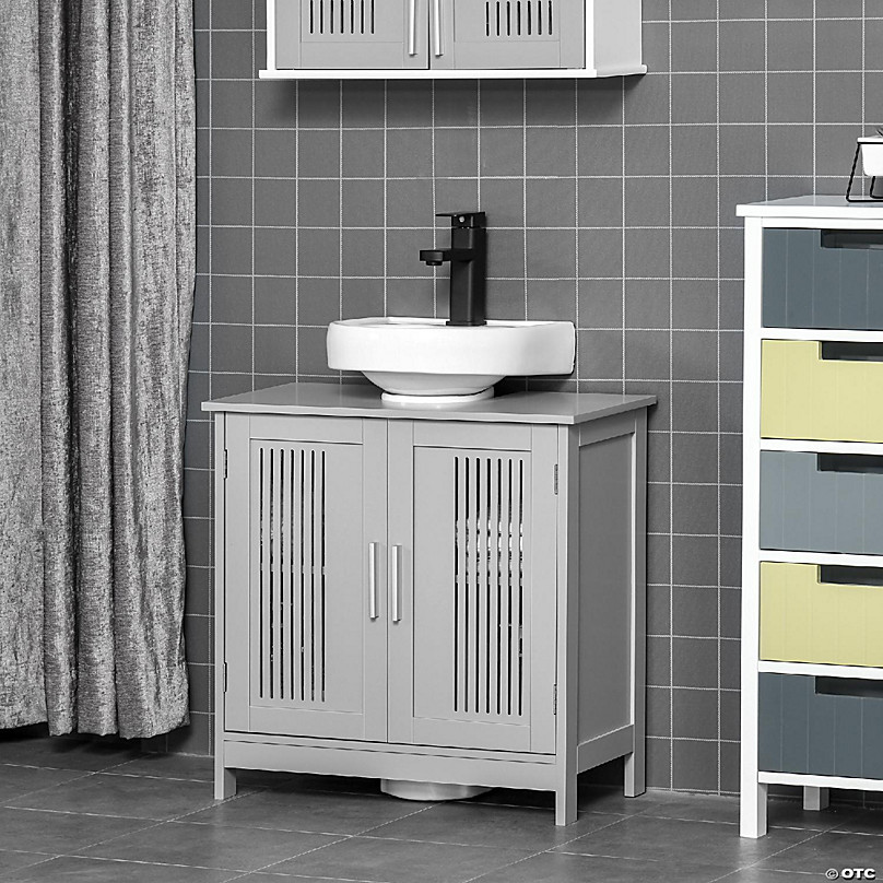 Bathroom Under Sink Cabinet Basin Pedestal Storage Cupboard With Shelves New 