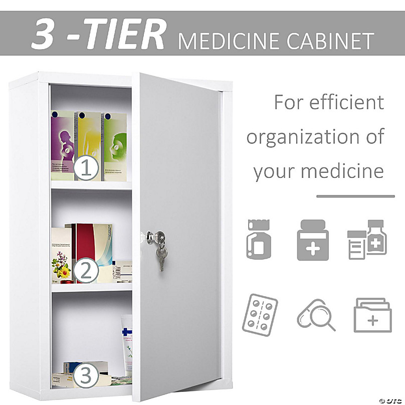 1pc Medicine Box First-aid Medicine Organizer Double Layer Medicine Cabinet