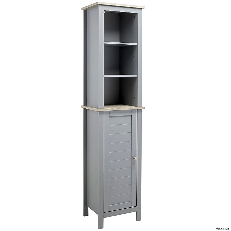 kleankin Tall Bathroom Storage Cabinet, Free Standing Bathroom Cabinet Slim  Side Organizer w/ 3-Tier Shelf, Bamboo Door, White - On Sale - Bed Bath &  Beyond - 36741344