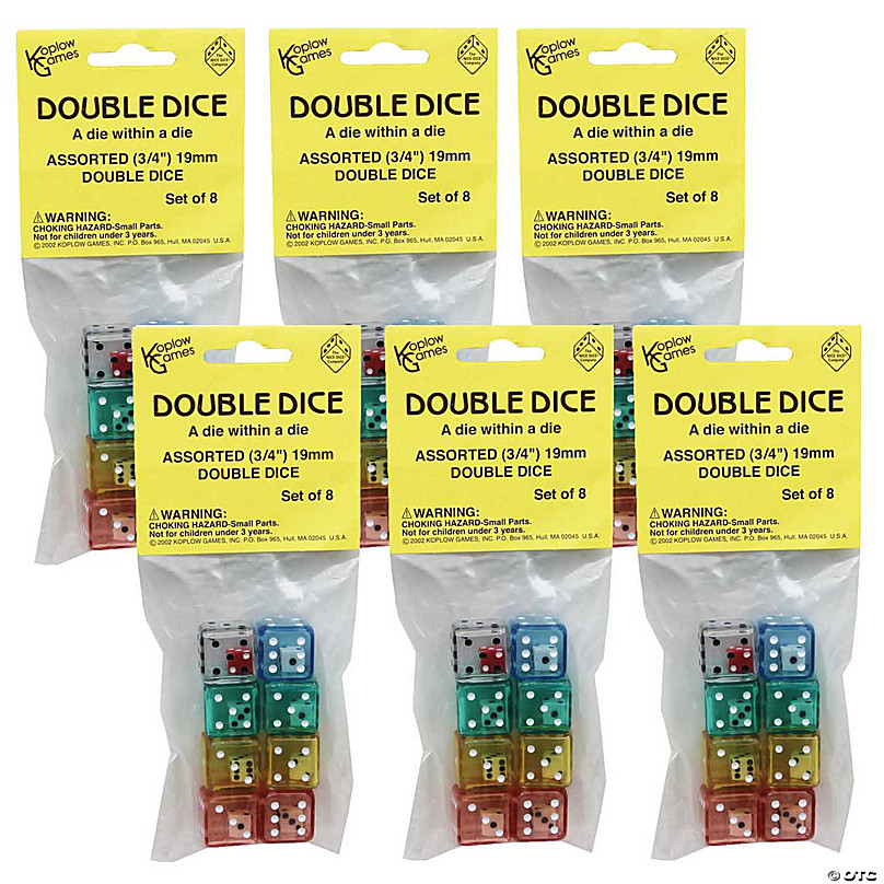 Koplow Games Double Dice Set, 8 Per Pack, 6 Packs