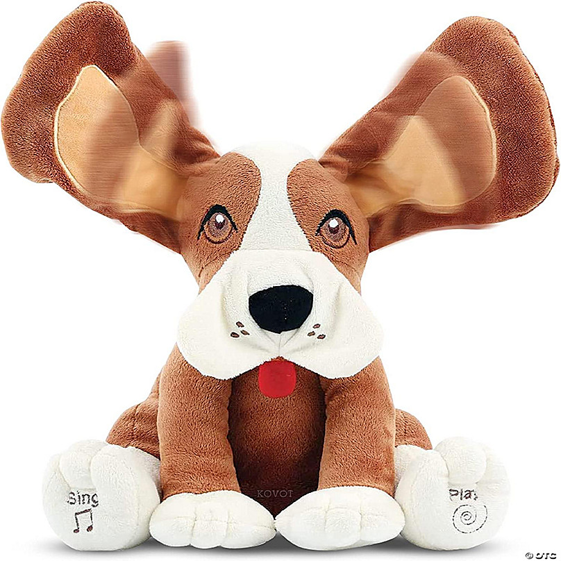 KOVOT Plush Peek A Boo Singing Dog with Floppy Ears Plays Peek-A-Boo