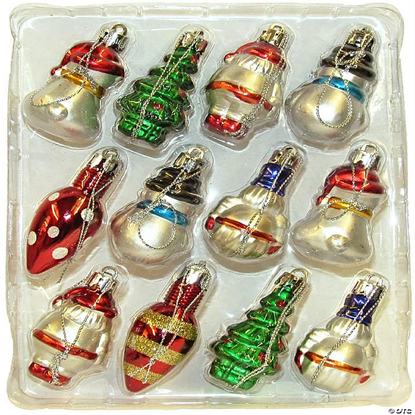 Kurt Adler Glass Mini Ornaments 15Pc/Box 4 Assorted Boxes