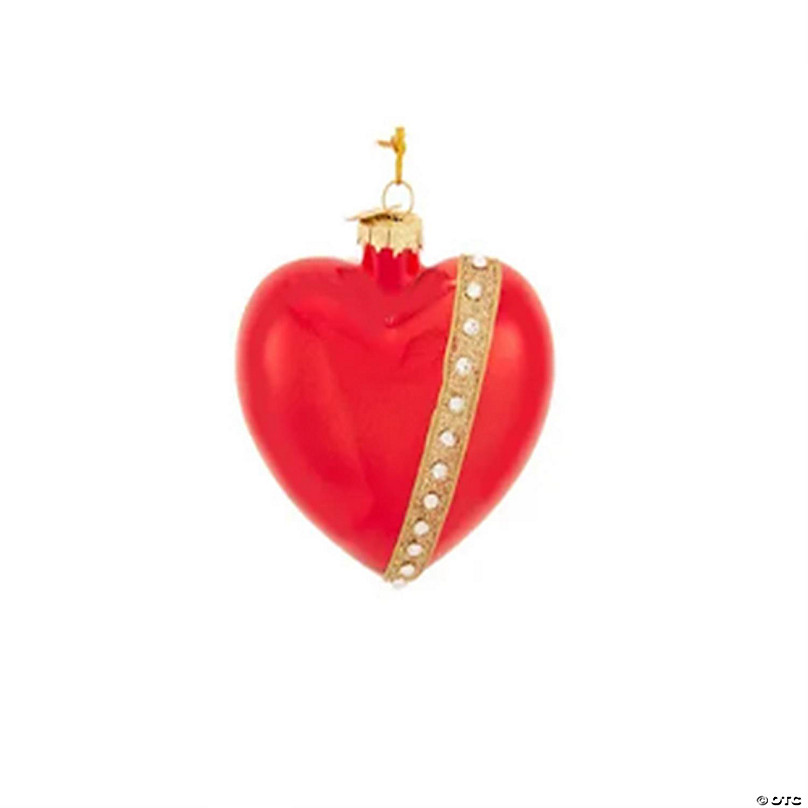 KurtAdler - Kurtadler - Noble Gems™ Glass Heart Ornaments With Swarovski®  Elements, 6 Assorted Ornaments,12-Piece Set
