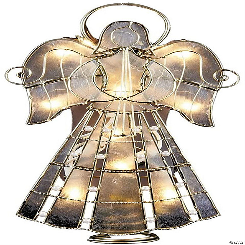 Capiz Angel Lighted Tree Topper