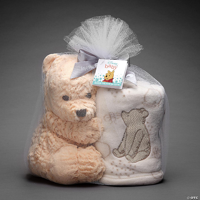 Disney Baby Classic Winnie the Pooh Blanket & Plush Baby Gift Set