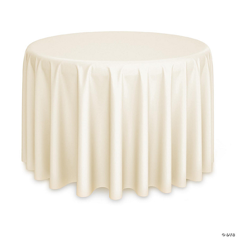 Lann's Linens 10 Pack 120 Round Wedding Banquet Polyester Fabric  Tablecloths - Ivory