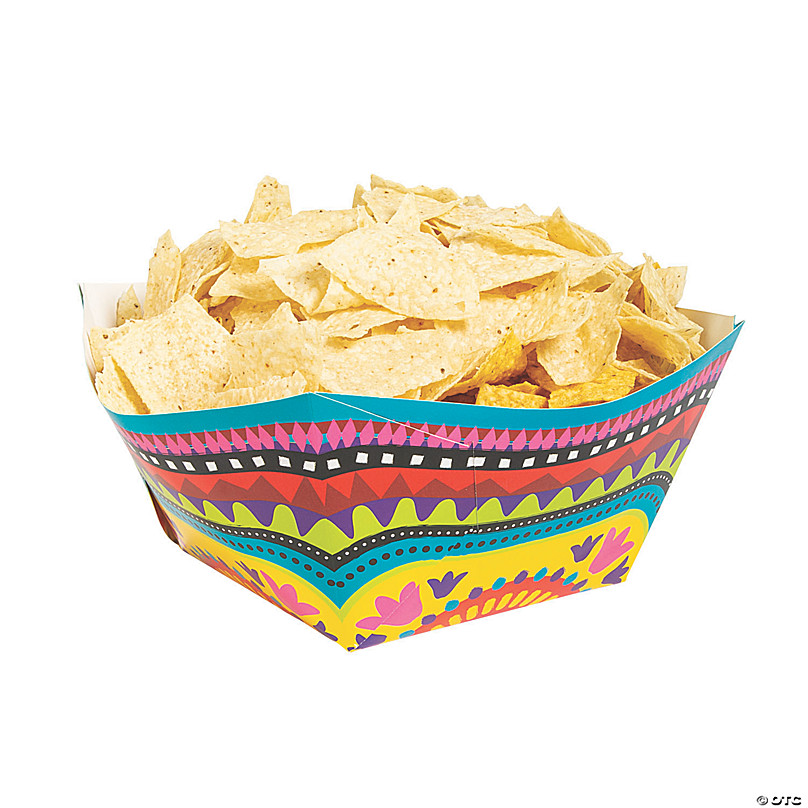 6 Fiesta Chips & Dip Plastic Bowls - 12 Ct.