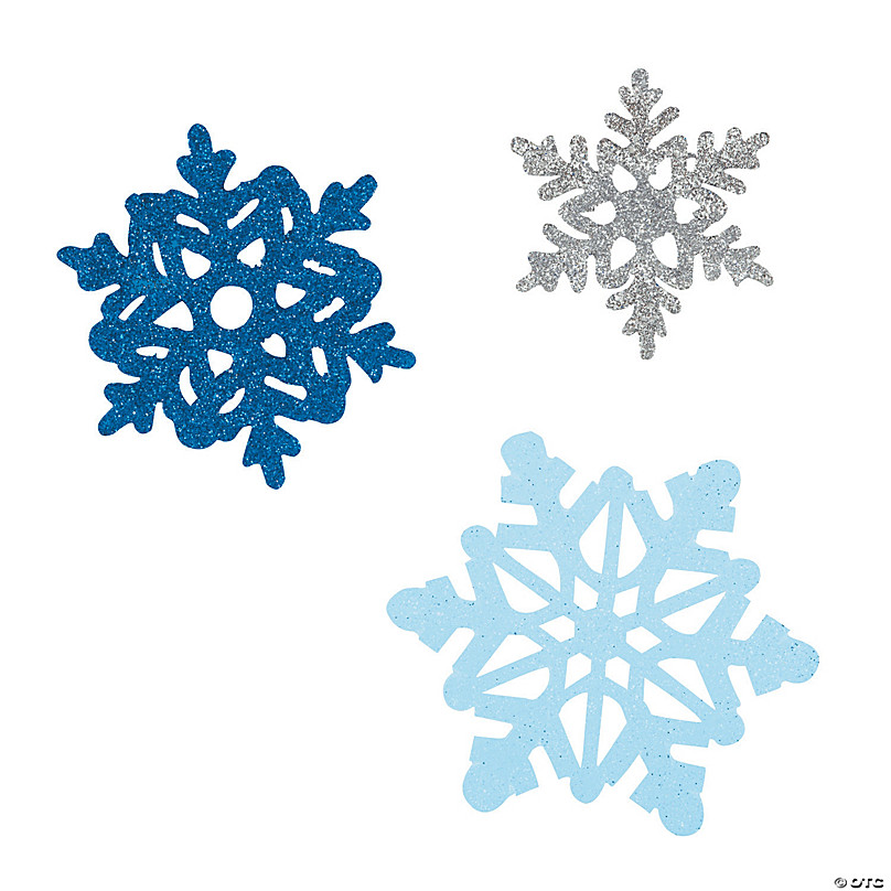 Large Glitter Snowflake Cutouts - 6 Pc.