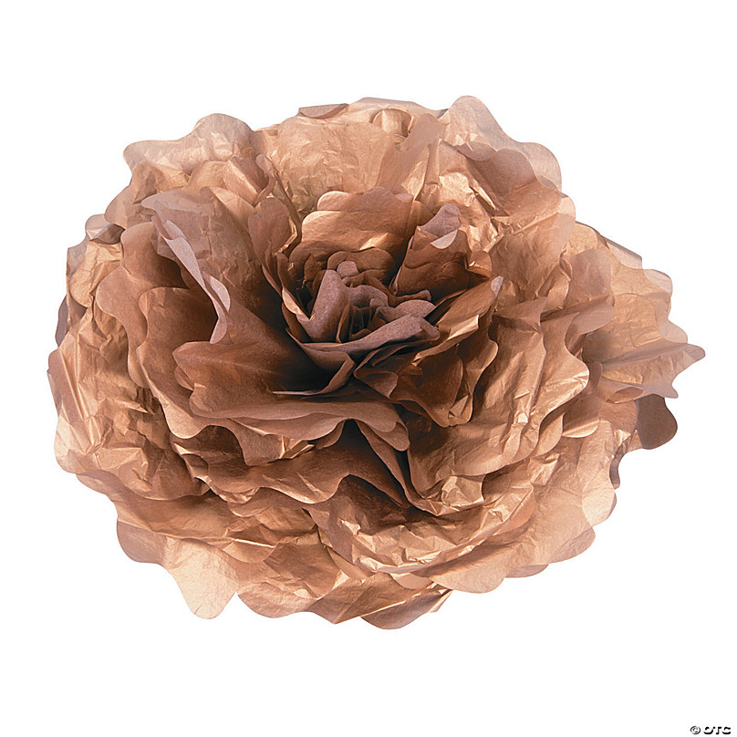 Large Gold Tissue Flower Decorations - 3 Pc.