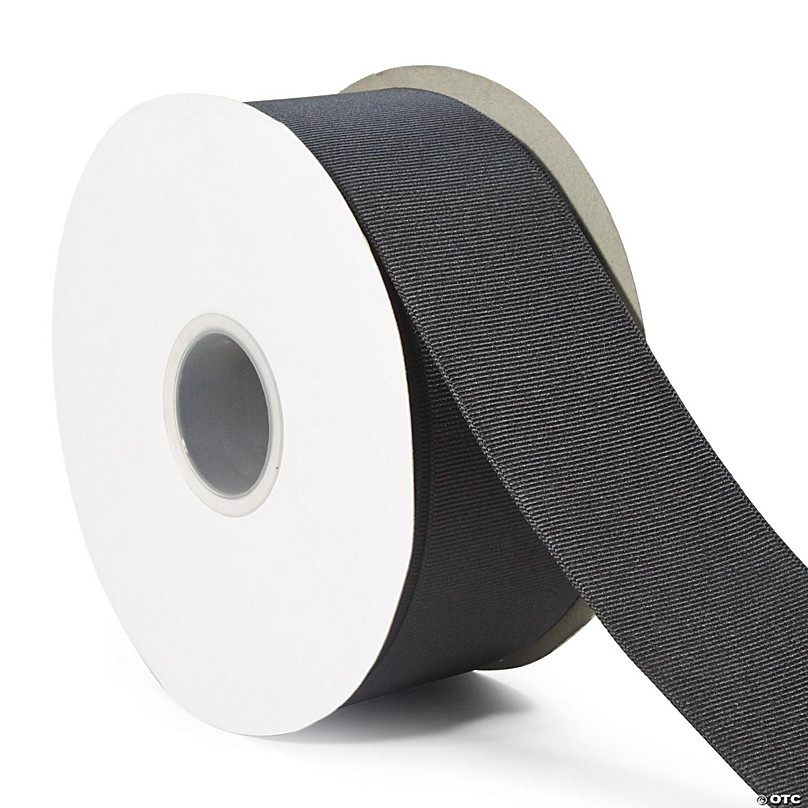 LaRibbons and Crafts 2 1/4 50yds Premium Textured Grosgrain Ribbon -Black