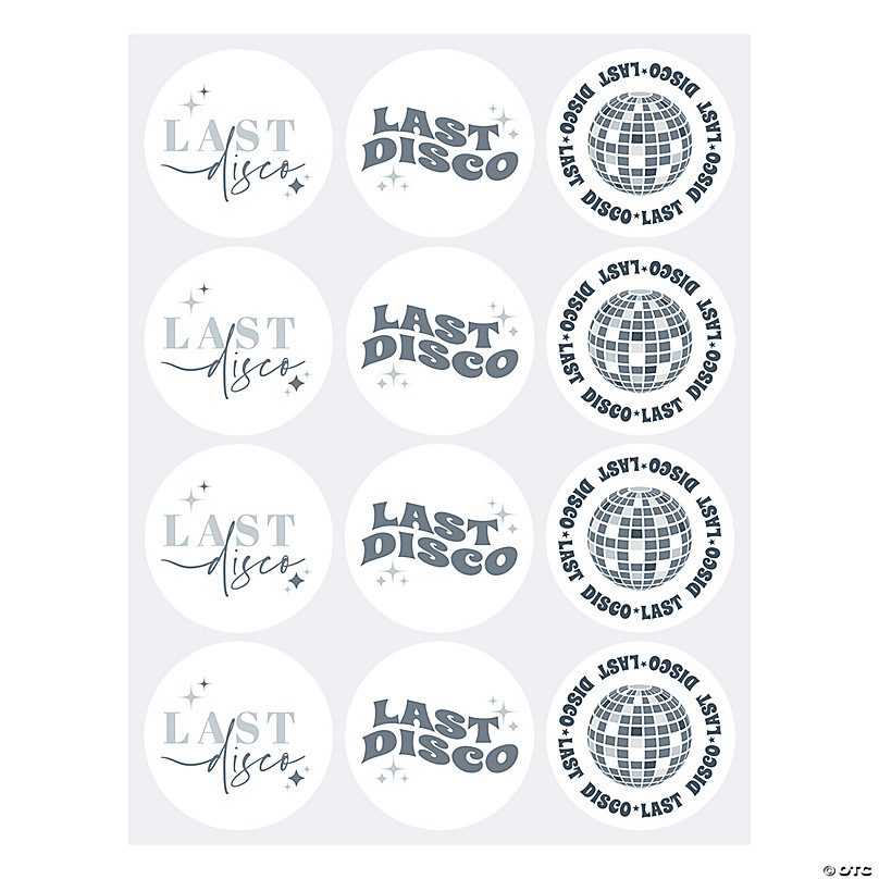 Last Disco Bachelorette Party Favor Stickers - 36 Pc.