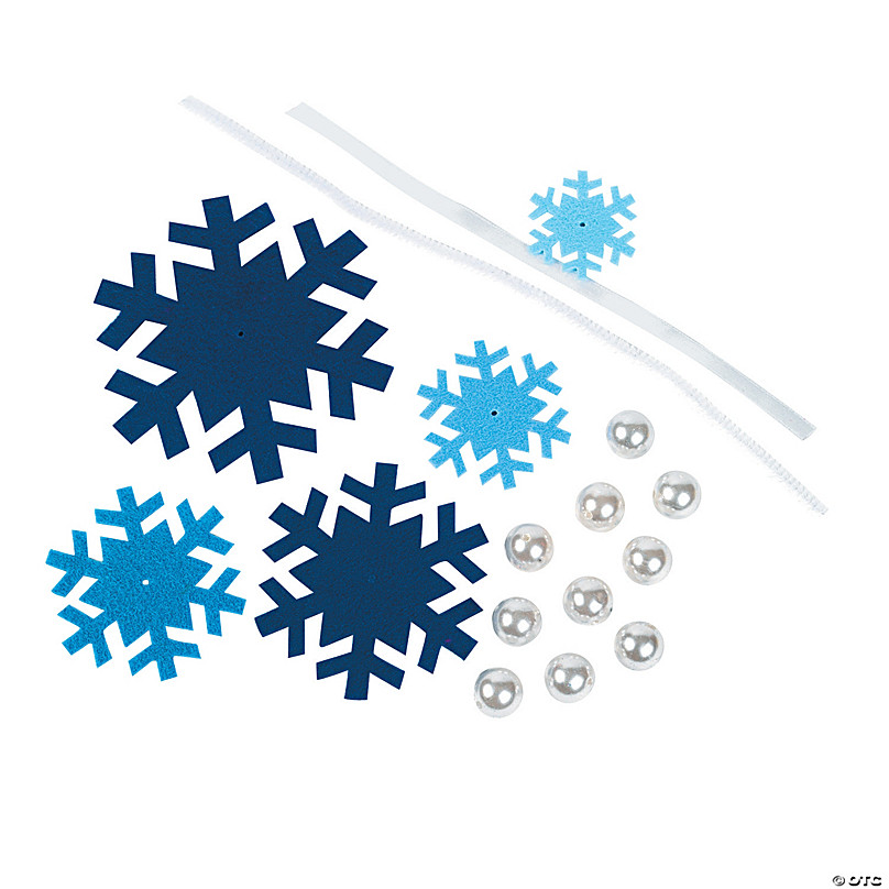 Layered Blue Snowflake Ornament Craft Kit - Makes 6
