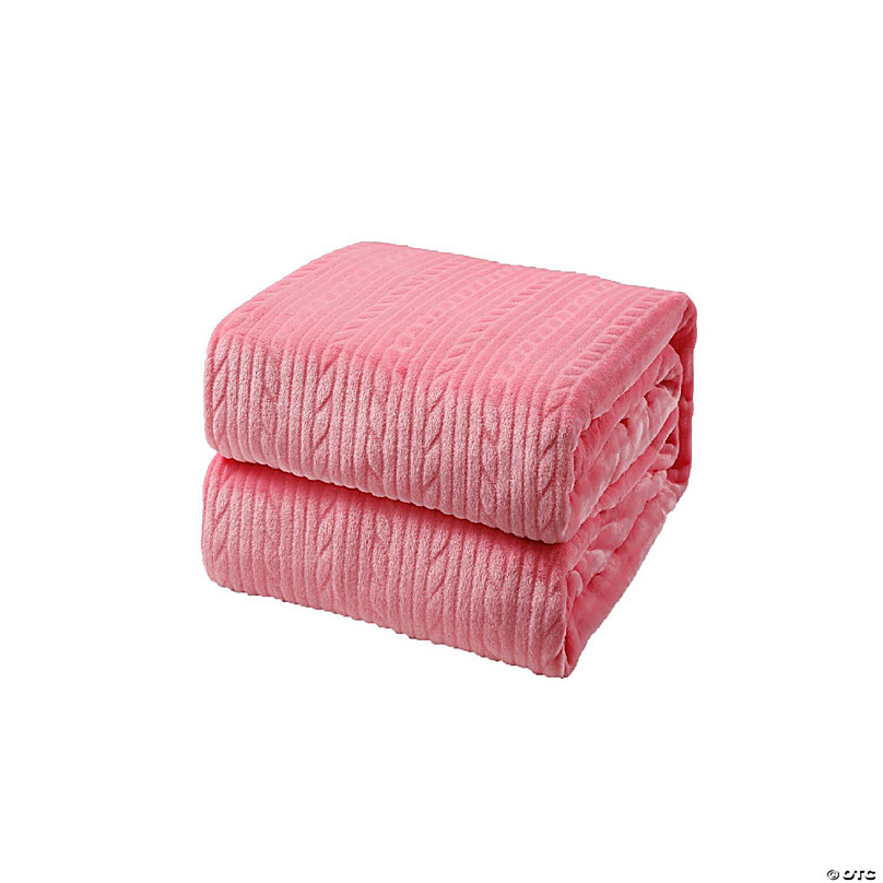 L'baiet Modern Embossed King Blanket 108x90 100% Polyester, Fluffy, Cozy,  Plush, Microfiber, Warm Bedding Cover - Pink