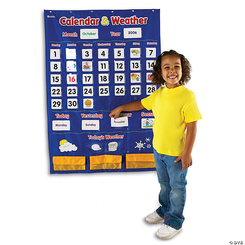 Red Learning Resources Calendar & Weather Chart for Kids Child Early Education 