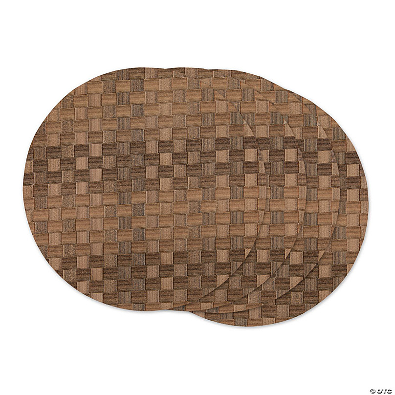 Danish Leather Round Placemats - Set of 4
