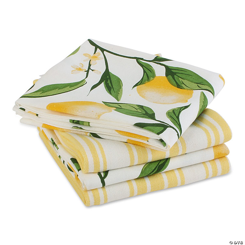 Lemon Bliss Printed Kitchen Towels, Set of 4