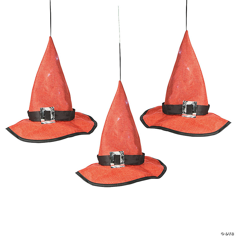 hanging light up witch hats