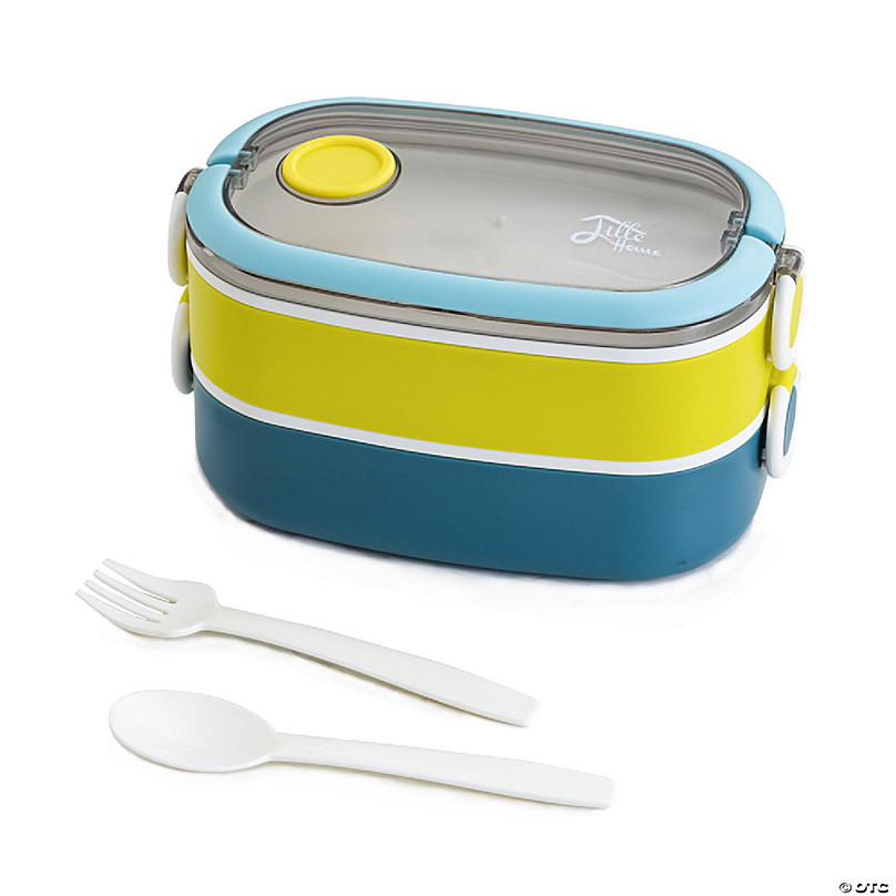 Lille Home 2-Tier Stackable Bento Lunch Box with Cutlery Set 54oz