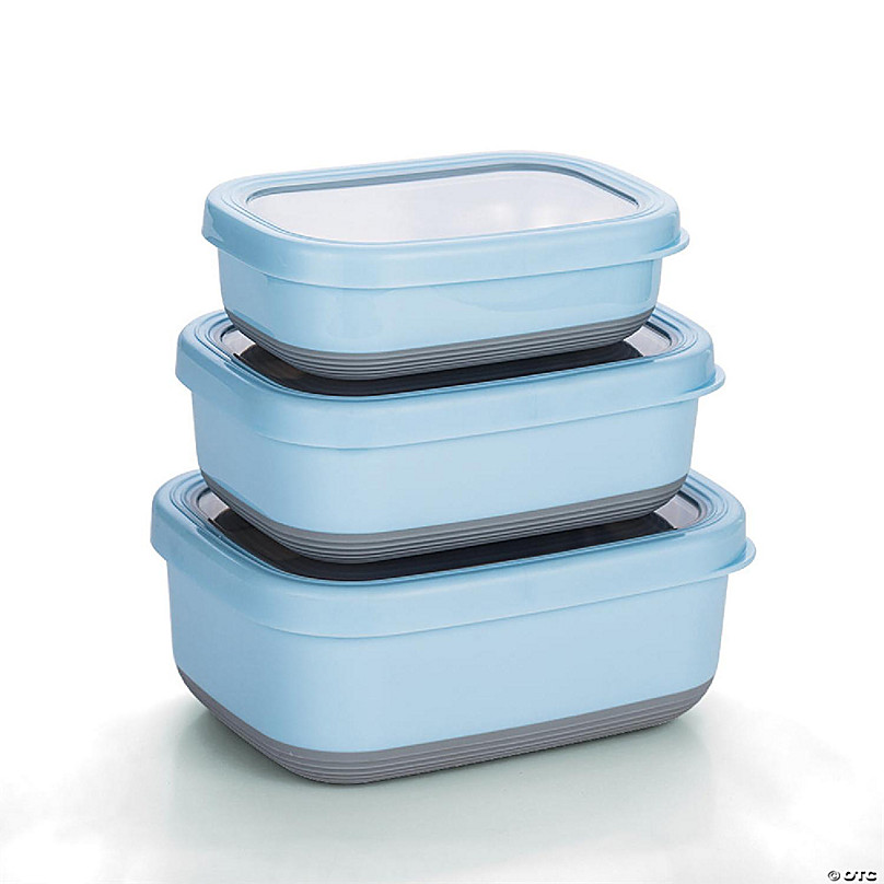 Lille Home 3-Tier Stackable Stainless Steel Thermal Compartment Lunch Box Beige