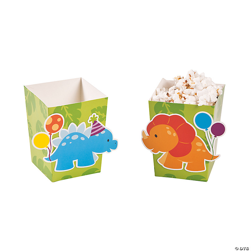 Dinosaur-Party-Supplies-Treat-Goody-Popcorn-Bags-Boxes 20 Pack Bulk Cute Dino Bags for Kids Boys Girls Birthday Party Baby Shower Movie Night