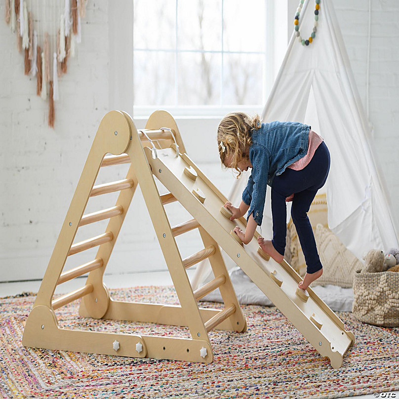 Little Partners 2-in-1 Climbing Ramp Slide - Natural