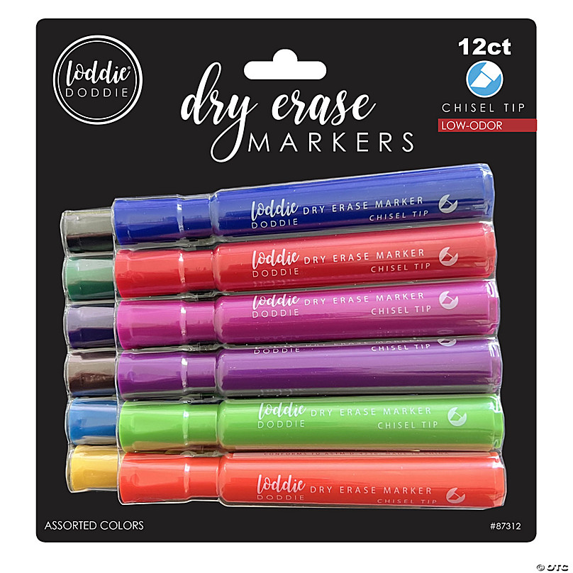 WallDeca Dry-Erase Thick Fine Line Markers, 13 Assorted Colors