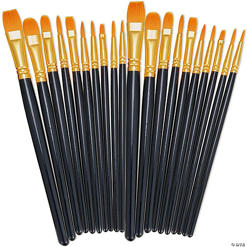 Incraftables Assorted Paint Brushes Set 25pcs. All Purpose Small & Big Craft  Paint Brushes for Acrylic, Oil, Watercolor, Wood, Paper & Fabric Painting.  Bulk Art Paintbrush for Artist, Kids & Adults