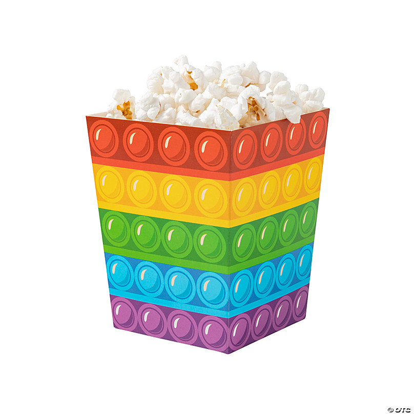 Cardboard Popcorn Box Great for Movies Colorful and Fun Carnival Style Striped 6 oz Circuses 30 Pieces and Stadium by MT Products 