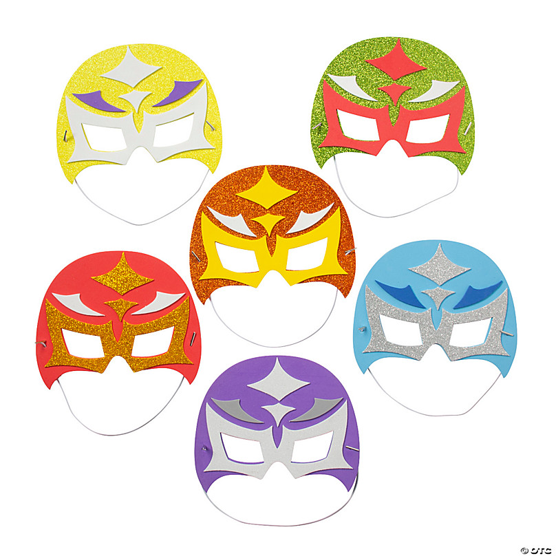Lucha Libre Wrestler Masks Kit - Makes 12 | Oriental Trading