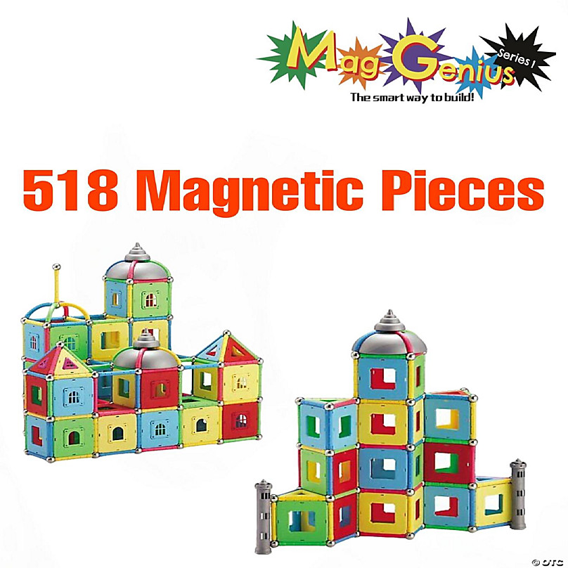 Mag-Genius Magnet Tiles 6 x 6 Building Magnetic Plate Set of 3 Colors Stem
