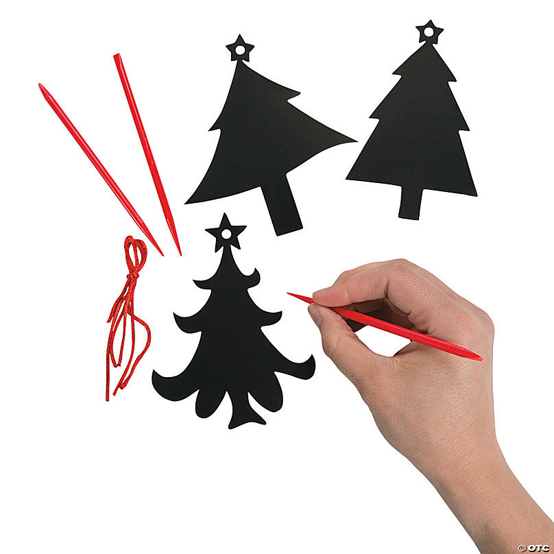 CREATRILL 30 PCS Christmas Scratch Art for Christmas Tree Angel Ornaments Magic Color Scratch Craft Kits for Kids Christmas Party Favor with 15 Scratching Sticks