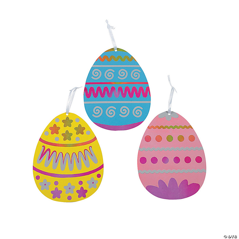 Magic Color Scratch Easter Eggs with Stencils – 12 Pc.