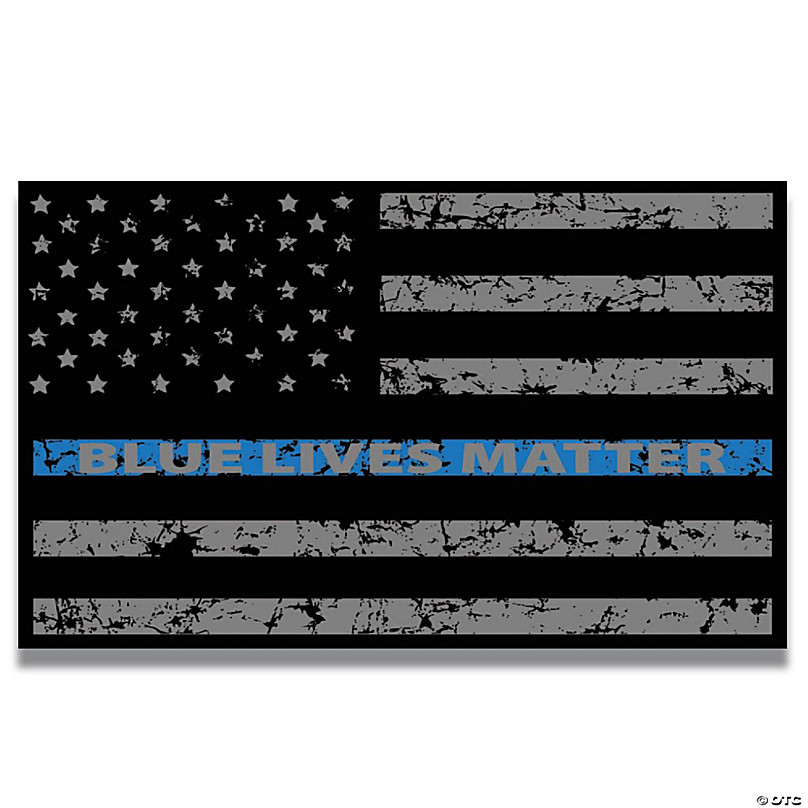 Thin Blue Line Flag Decal - 3x5 in. Black White and Blue American Flag  Sticker for Cars and Trucks - in Support of Police and Law Enforcement  Officers