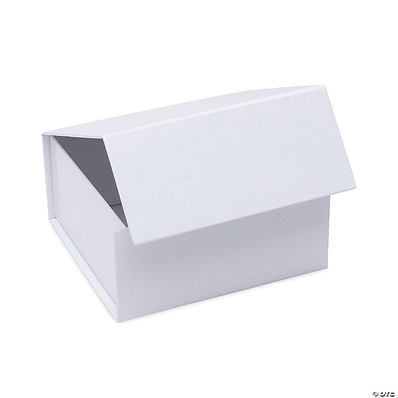 Magnetic Gift Box - 15 Pack White Collapsible Boxes Lid Closure in Bulk, Luxury Cardboard Packaging for Boutiques, Small Business, Small , Bulk - 6x6x3 | Oriental Trading