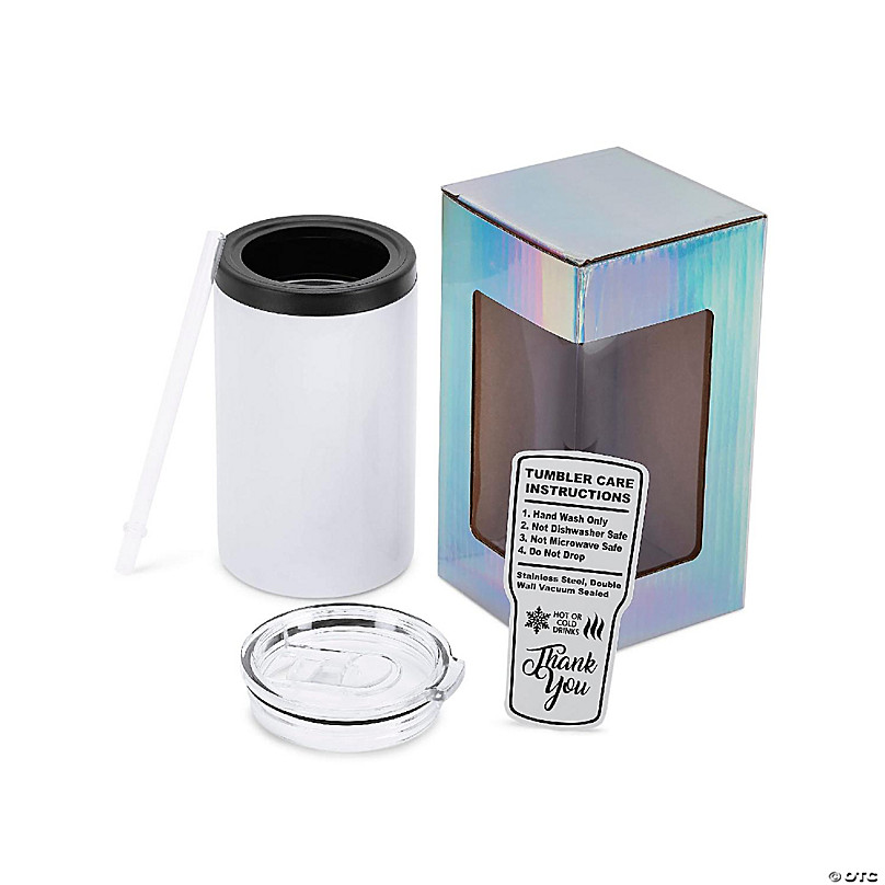 MakerFlo 12 oz Straight Wine Sublimation Blank Tumbler with Splash Proof Lid, DIY Gifts, 1 PC