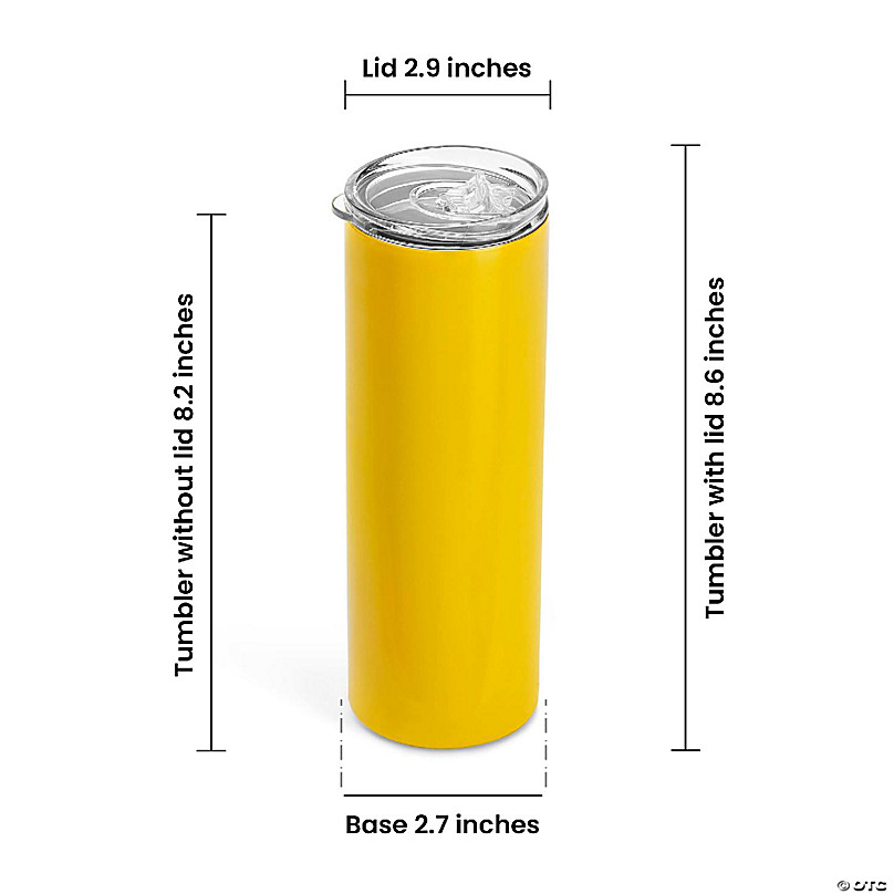 20 oz. Yellow Powder Coated Tumbler