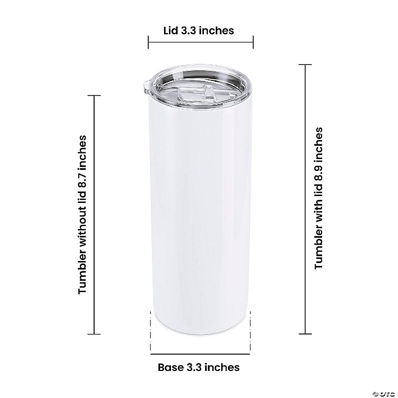 MakerFlo 30 oz, 25 Pack, Thick Sublimation Blank Tumblers, White