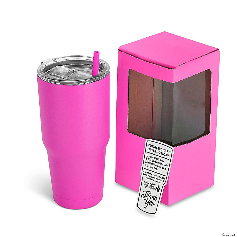MakerFlo 32oz Hydro Water Bottle - 2 Lids - Powder Coated Pink - 25 Pcs
