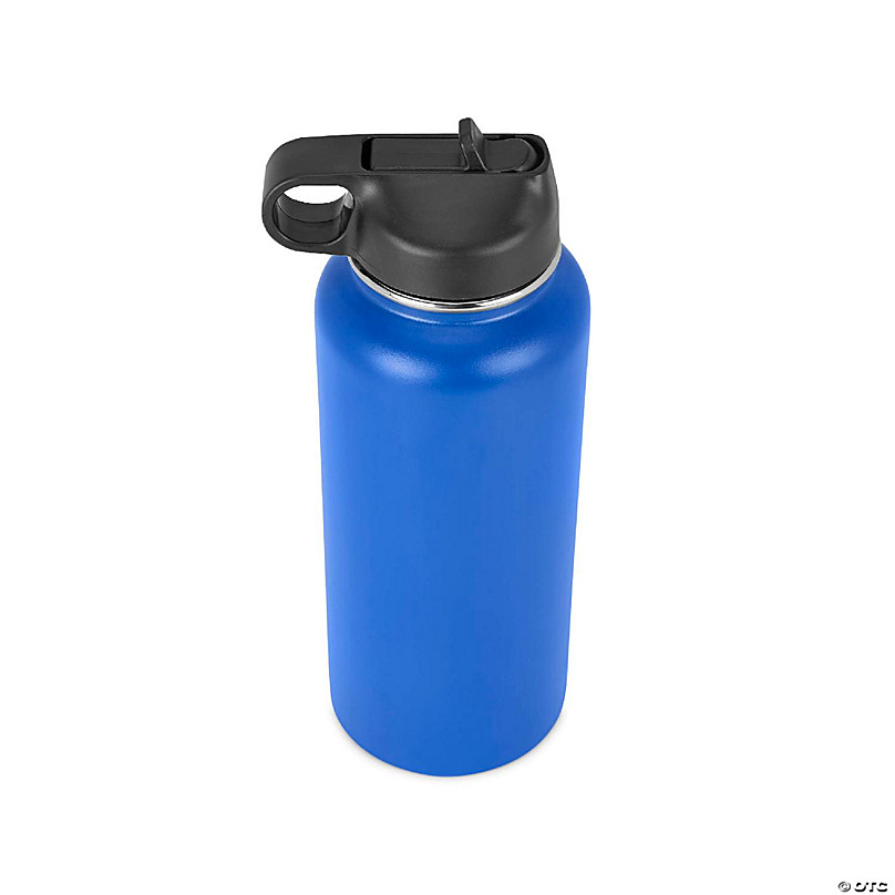 24oz Stainless Water Bottle Deepwater Blue Powder Coated - The