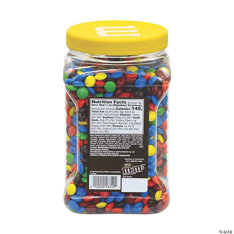 M&M'S Chocolate Candy Bulk Jar. Milk Chocolate Candy 62 oz – Openbax